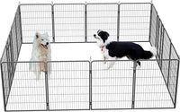 Dog Playpen, Outdoor Dog Fence, 16 Panels, 40" H Dog Pen for Medium/Small Dogs, Heavy Duty Metal Pet Fence with Gate, Portable Dog Fence for RV Camping and Yard (Black)