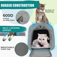 Top tasta Dog Cat Carrier Pet Carriers for Small Medium Large Cats - 20.0"L x 13.0"W x 13.0"H / Grey - image 3