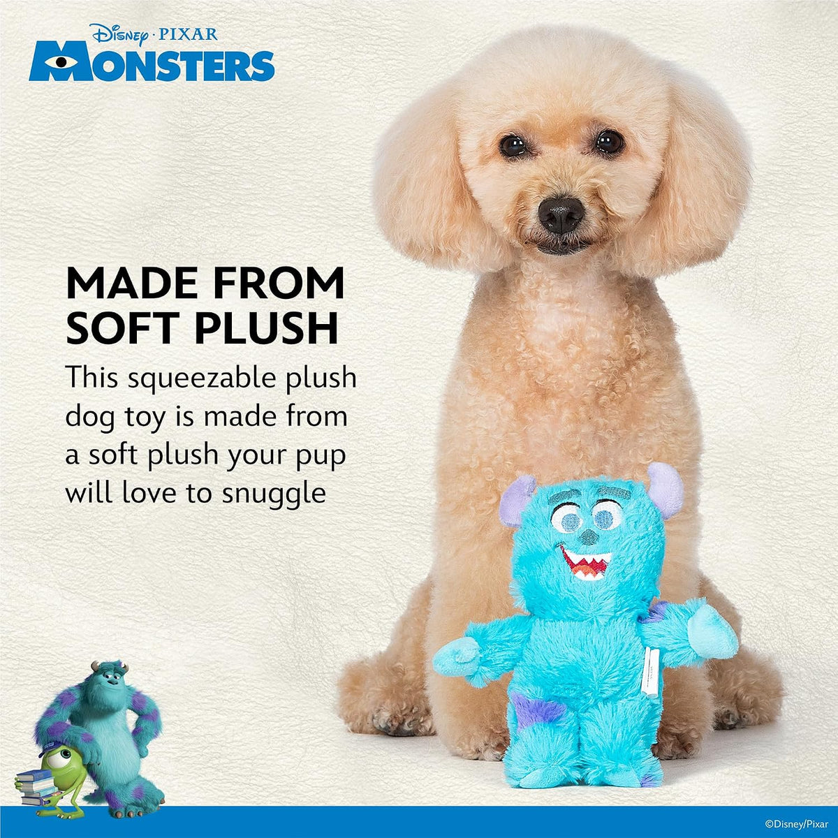 Disney for Pets Pixar Monsters Inc Sulley Plush Dog Toy - Sulley Plush Toy / 6 Inch - image 3
