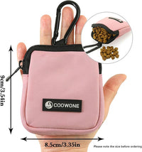 Dog Treat Pouch 2 PCS, Waterproof Small Dog Treat Bag for Leash, Hands Free Dog Walking Bag with Carabiner, Dog Poop Bag Holder for Pet Puppy Travel or Outdoor Use, Zipper Closure to Avoid Spilling