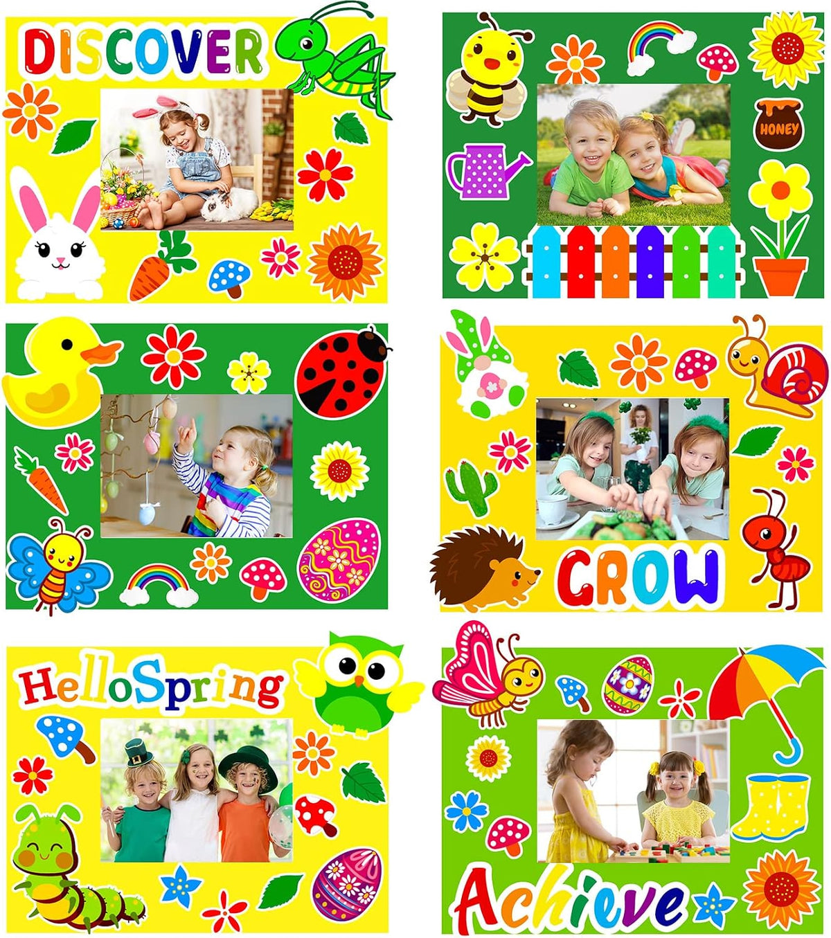 30 Packs Halloween Arts and Crafts for Kids Picture Frame Craft Kits - Spring
