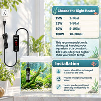 AquaMiracle 100W Small Aquarium Heater Dual LED Display for 10-20 Gal - For 3-5 Gal Aquariums - image 4