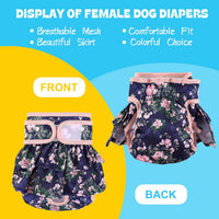 NOYAL Female Dog Diapers, Washable Reusable Leak-Proof - Rose / Small 9.5-15.7'' - image 2