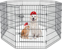 Puppy Pet Playpen 8 Panel 24 Inch Indoor Outdoor Metal Portable - 36"H x 24"W, 8 Panels