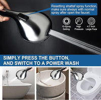 High Pressure Handheld/Rain 82-mode 3-way Shower Head Combo with 25.75" Adjustable Drill-free Stainless Steel Slide Bar, Pet & Tub Power Wash and Anti-clog Nozzles, with 5ft Hose - Polished Chrome