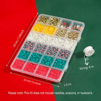 Gionlion Christmas clay bead bracelet kit with red, green, white and gold beads - view 15