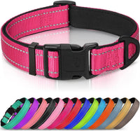 Joytale Reflective Dog Collar, Adjustable Neoprene Padded - X-Small (Pack of 1) / Hotpink