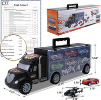 JODUDLR car carrier truck toy with 12 die-cast police and racing cars - view 3