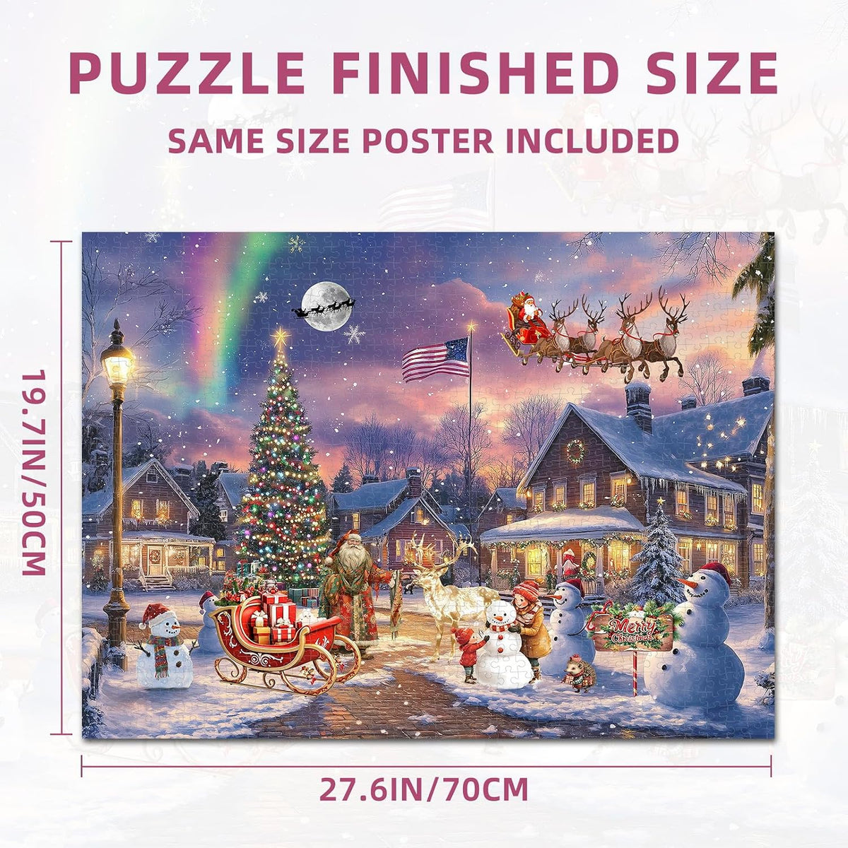 Nattork Jigsaw Puzzle 1000 Pieces for Adults - Snowy Night - image 2