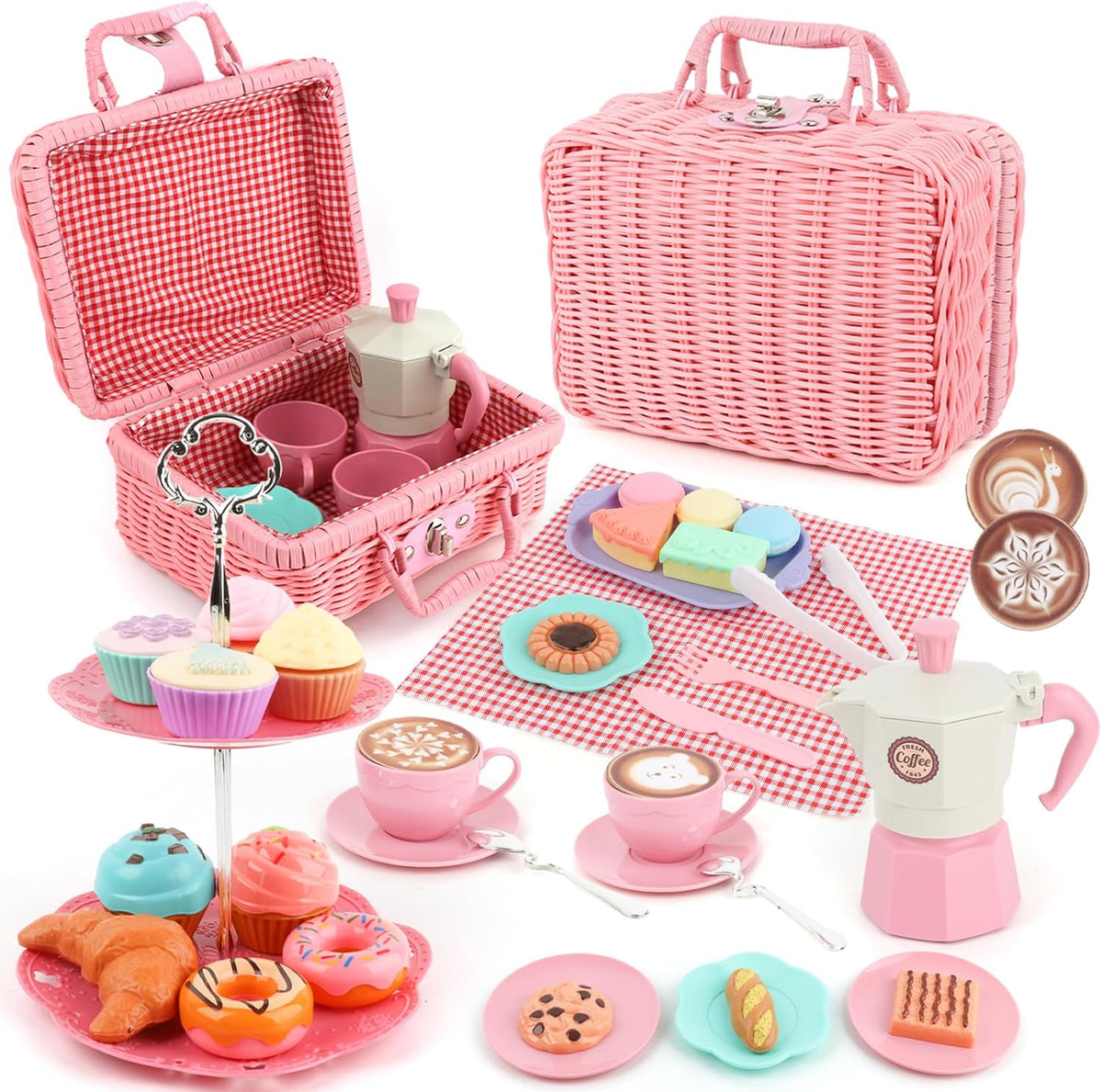 Viwulute afternoon tea party set with pretend play food toys