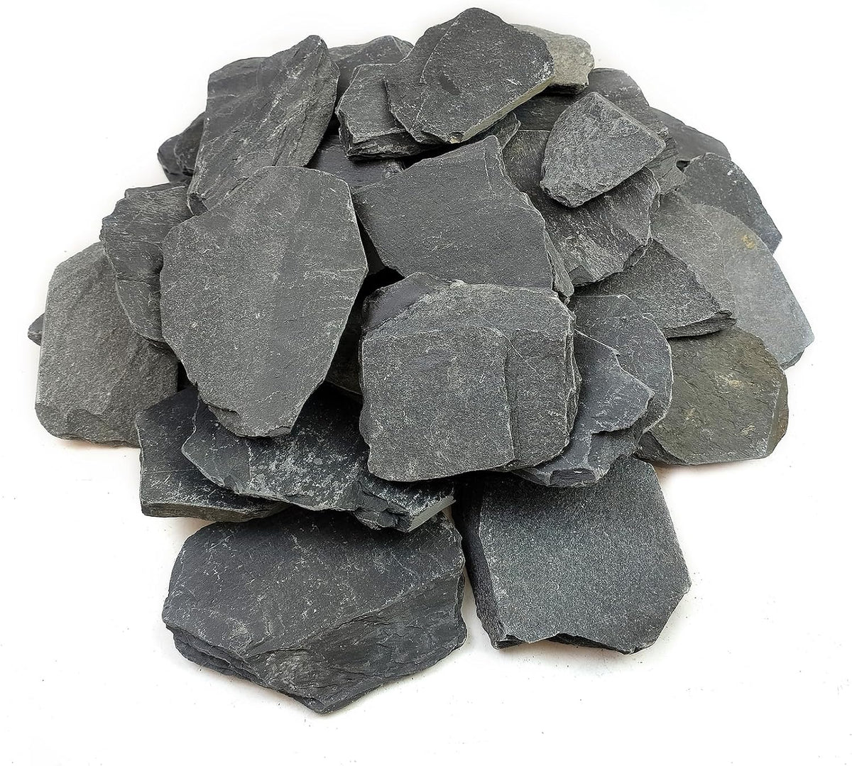 Slate Rock for Aquarium, 5-7 Inch Polished Natural Stone Rocks – Essentials for Fish - 10 lbs / 3-5 Inch