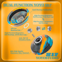 YOYOSTUDIO H17 dual purpose aluminum trick yoyo with strings, glove and case - view 14