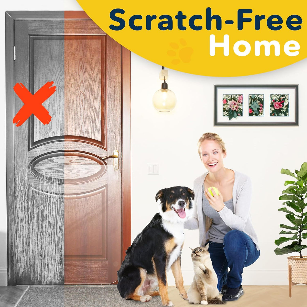 PROTECTO Door Protector from Dog Scratching, 35.5x24 - 2-pack Clear / 18 x 12" - image 4