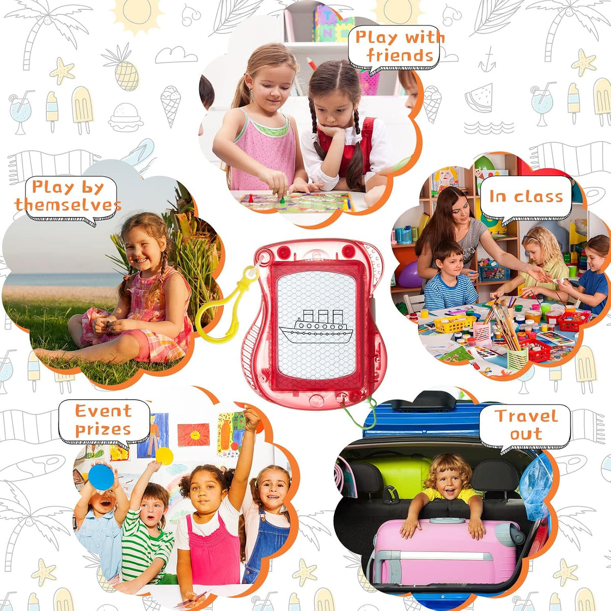 24 Pack Mini Magnetic Drawing Boards for Kids Erasable Doodle - image 4
