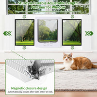 Zerzuo aluminum cat door for window with magnetic closure, fits 31 to 36 inch windows - view 4