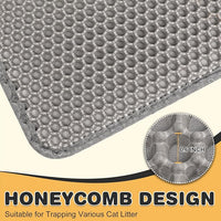 Cat Litter Mat Double Layer Waterproof Urine Proof Trapping Mat 1 Pack (Gray, 30x24 Inch)