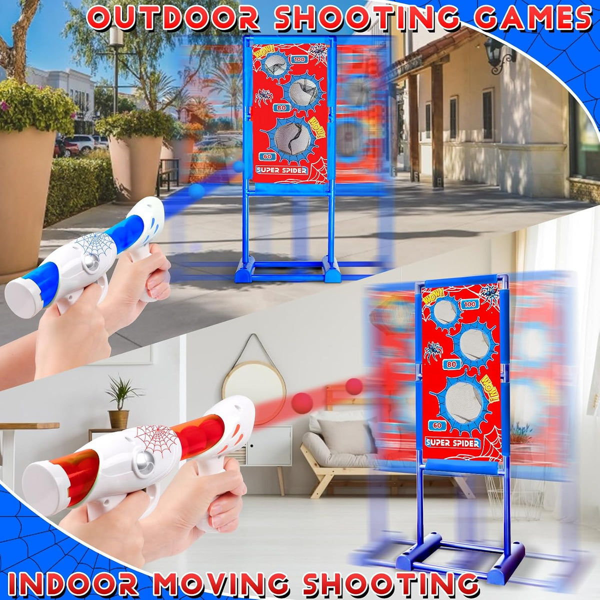 Active Target Game Set for 5 6 7 8 9 10 11 12 Years Old Boys Girls - Red - image 2