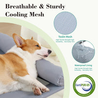 TJSOULER Cooling Elevated Dog Bed with Pillows - M(35x26x8)Inches / Grey - image 3