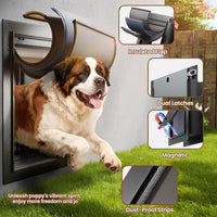 Large Dog Door for Wall, 3-Flap Insulated, All Aluminum, Black – Essentials for Dogs - Extra Large - image 3