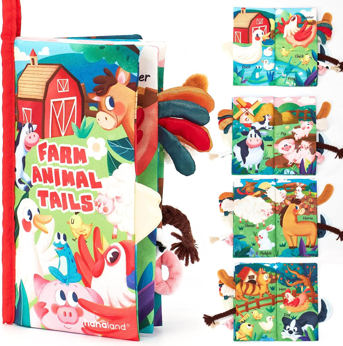 hahaland Baby Books 0-6 Months - Farm Animal Tails