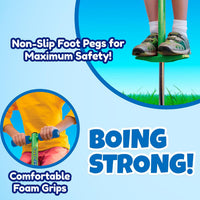 Geospace Jumparoo Boing! JR. Steel Pogo Stick for Kids of 50-90 lbs - Green - image 4
