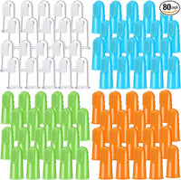 Nuogo 80 Count Dog Toothbrush Soft Finger Brushes Pet Finger Toothbrush Easy Teeth Cleaning Dog Tooth Brush Oral Care Pet Dental Brush Cleaning for Small Cats and Puppy