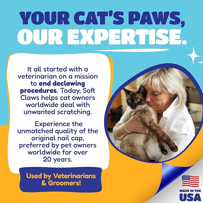 Soft Claws Cat Nail Caps for Medium Cats – (40 Caps, Green & Black) - Made in USA - Veterinarian-Developed | Protects Furniture & Skin - Easy to Apply, Long-Lasting Anti-Scratch Soft Cat Claw Covers