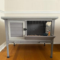 Rabbit Hutch Indoor Rabbit Cage with Metal Wire Pan,Outdoor Bunny cage with Pull Out Tray