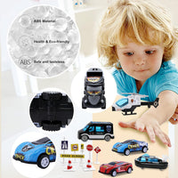 JODUDLR car carrier truck toy with 12 die-cast police and racing cars - view 5