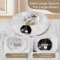 Cat Tunnel Bed for Indoor Cats - brown - image 3