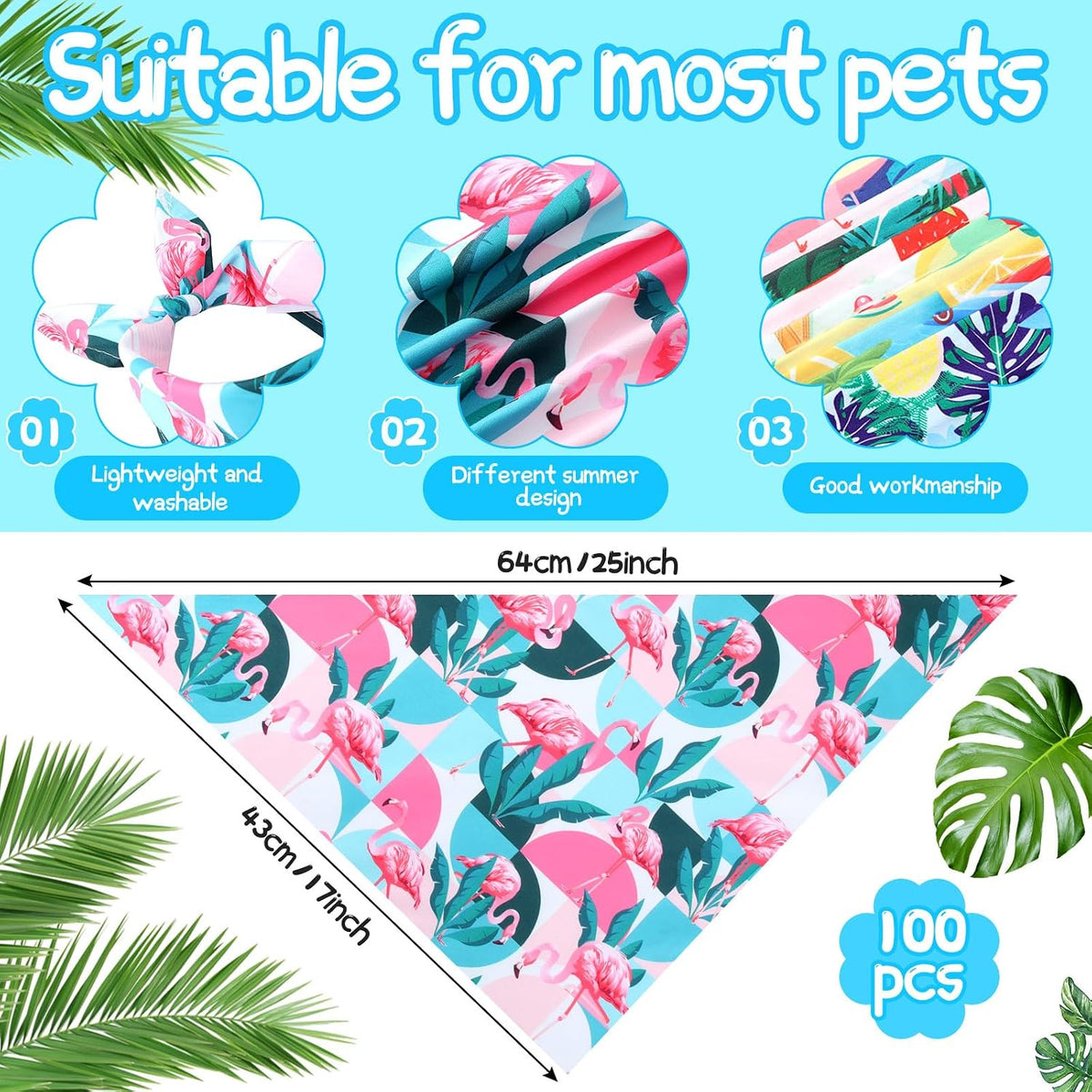 Chunful 100 Pcs Fall Dog Bandanas Bulk Maple Leaf Print Autumn Pet - Fruit / 25.6 x 17.7 x 17.7" - image 3