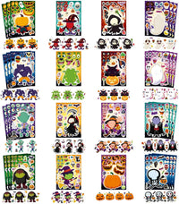 48PCS Halloween Make-a-face Stickers Halloween Characters Stickers - Halloween 16 Style - image 4