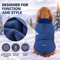 Spark Paws Quilted Dog Winter Coat - Blue / 3XL - image 4