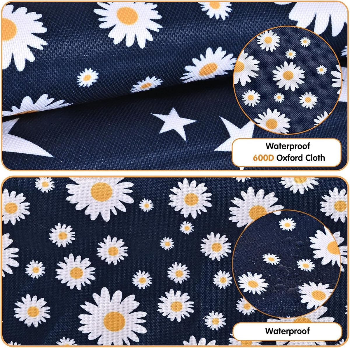 Upgraded Rabbits Hay Feeder Bag for Bunny, Guinea Pigs - Blue Daisy - image 4