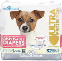 Paw Inspired 32ct Disposable Dog Diapers - Small (32 Count)