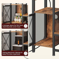 20-37 Gallon Fish Tank Stand, Aquarium Stand with Power Outlet and Storage Cabinet, Heavy Duty Tank Stand Suitable for Turtle Tank, Reptile Terrarium, for Home Office, Rustic Brown FTHR40E01