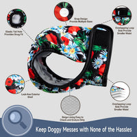 Tuiskusa Reusable Washable Dog Diapers Female - Flowers 5-Pack / Large - image 2