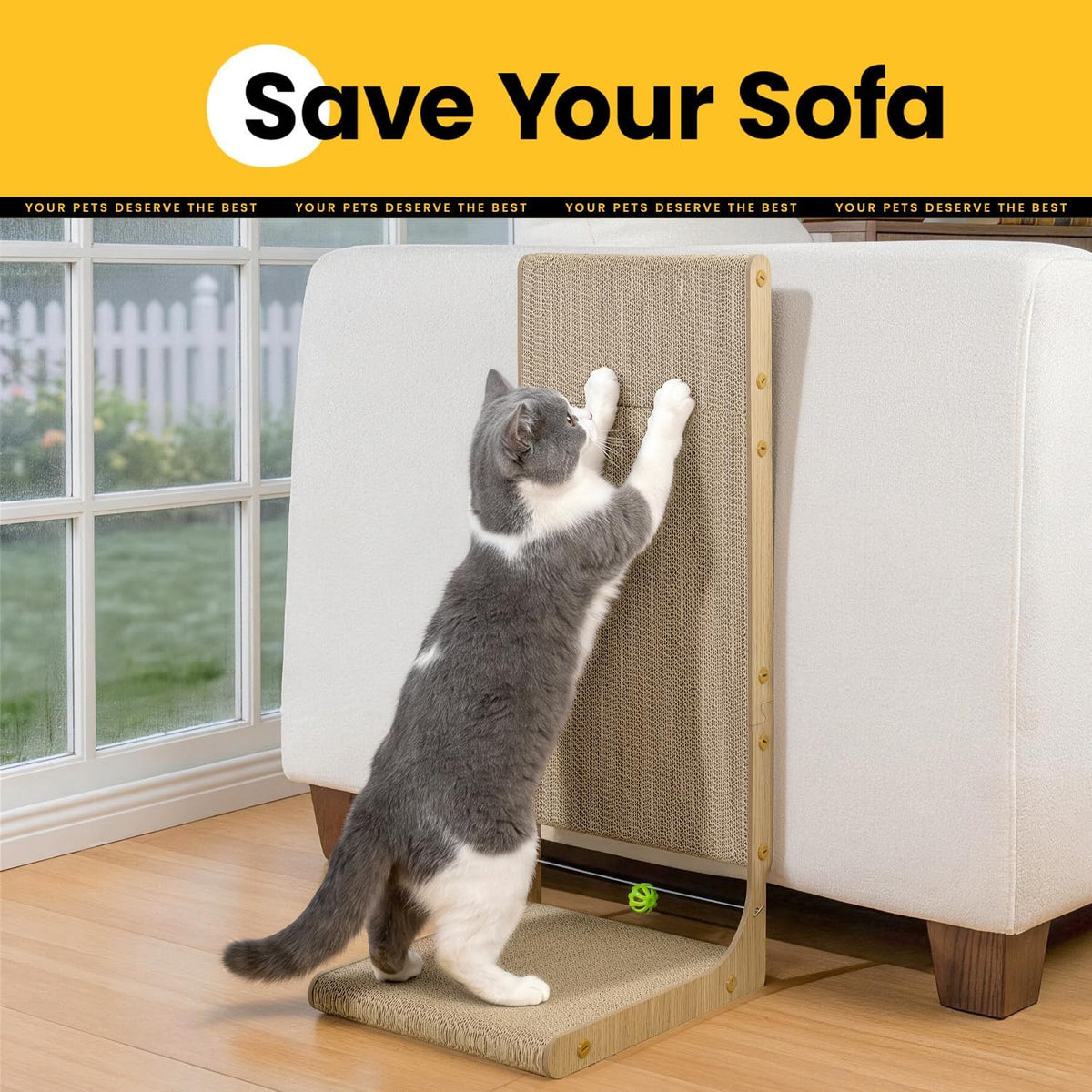 Conlun Cardboard L Shape Cat Scratcher 22" – Essentials for Cats - 26"(2 Pack) - image 3