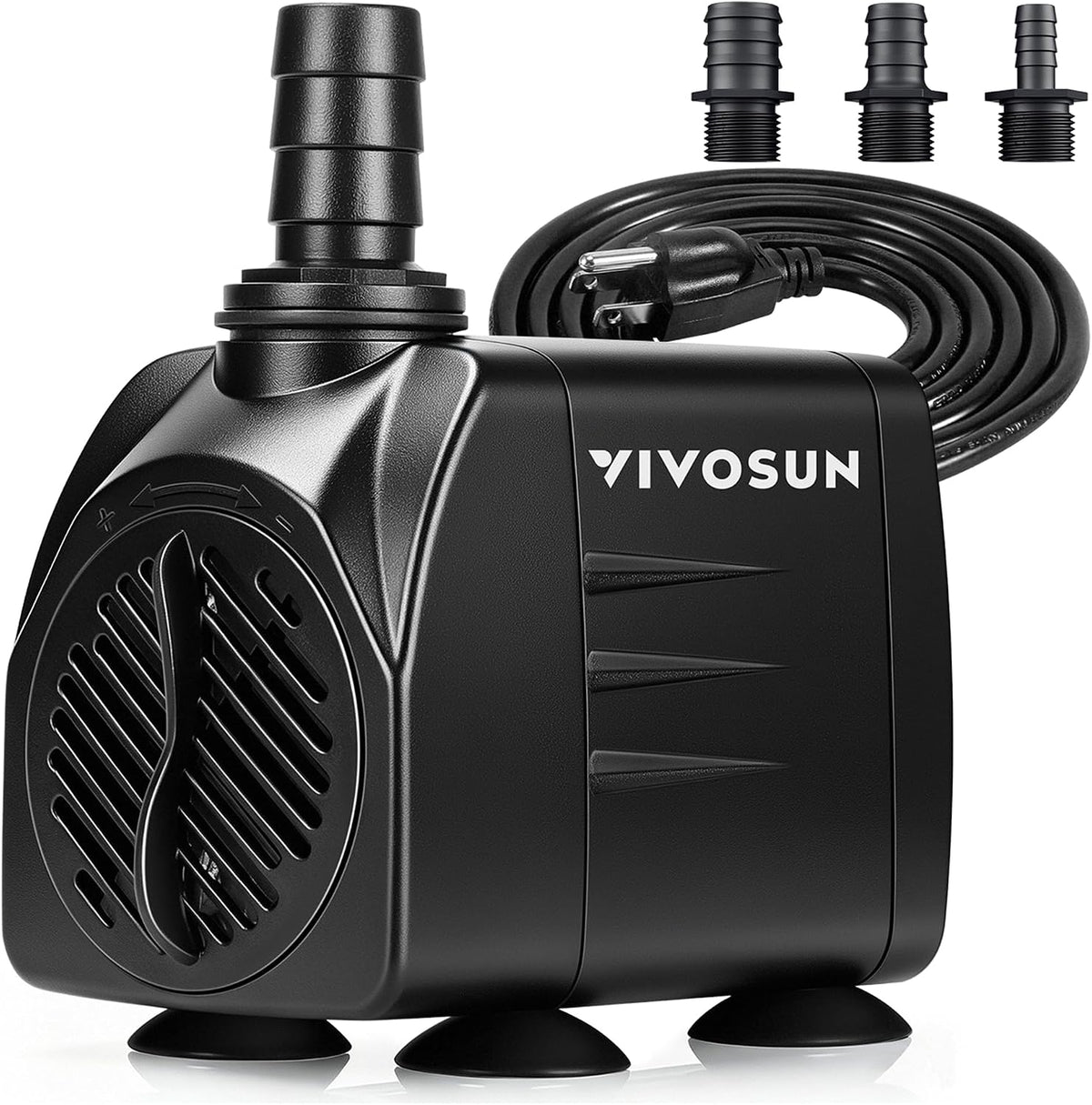 VIVOSUN 480GPH submersible water pump with adjustable flow valve and suction cups