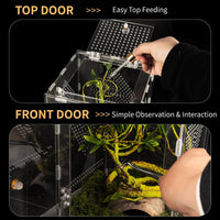 Acrylic Reptile Terrarium Easy Assembly - Large-11.8*7.9*7.9in - image 4