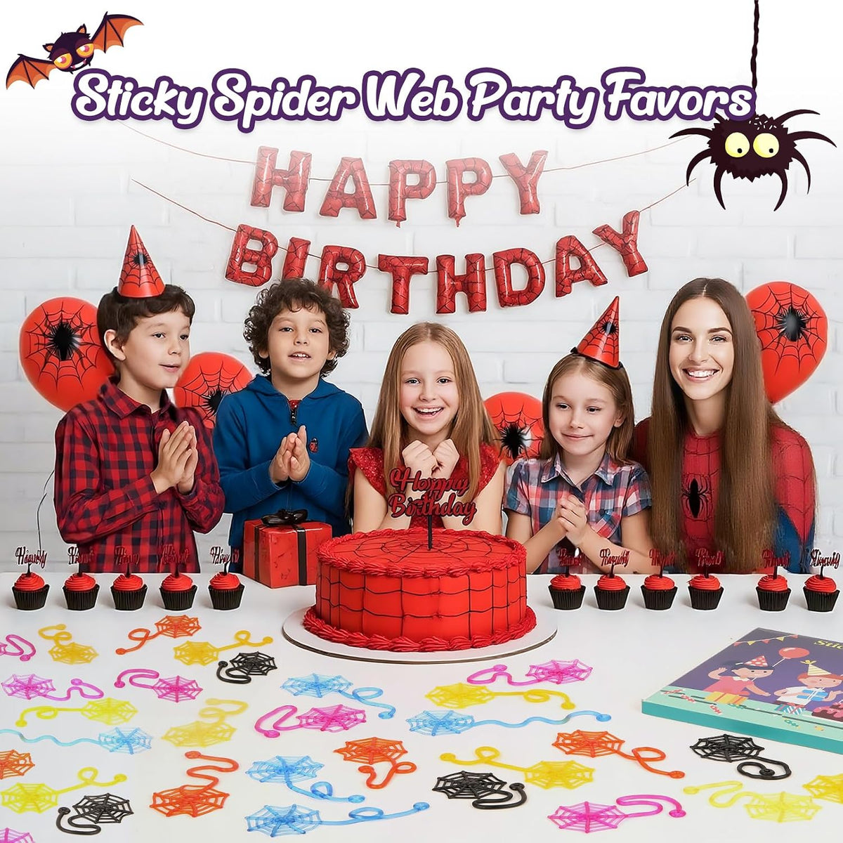 30 Pcs Sticky Spider Web Sticky Hands for Kids Bulk Halloween Party - Spider Web - image 2