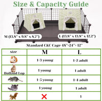 Jenvd Guinea Pig Hideout Large with Curtain - Grid / Large - image 2