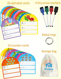 Coogam handwriting practice copybook with alphabet and number tracing pages and dry-erase markers - view 2