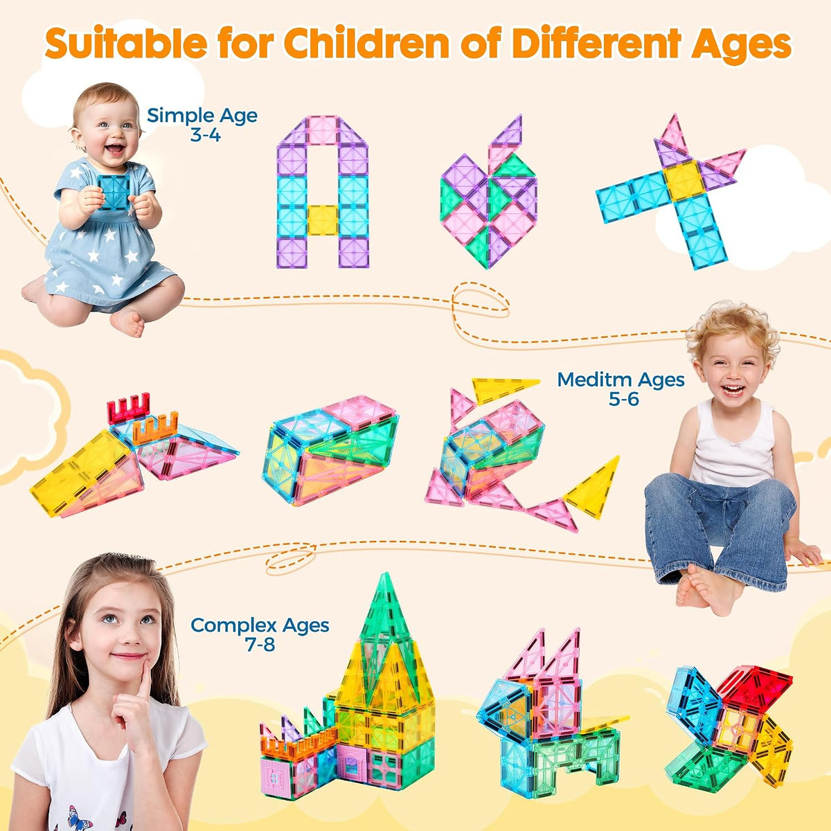 Anbalulu 134PCS Magnetic Building Tiles - 20PCS - image 2
