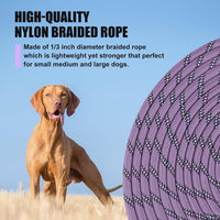 Long Dog Leash Reflective Rope Training Lead 15ft 30ft 50ft Check Cord – Essentials for Dogs - Light Purple / 30ft x 3/8inch - image 4