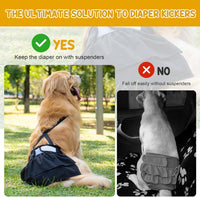 Avont 3 Pack Washable Female Dog Diaper with Suspender-Mixed Patern L – Essentials for Dogs - Pure Color - Black/Brown/Grey / XL - image 2