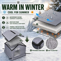 Tailtastic Weather Outdoor Cat House - GREY / S - image 4