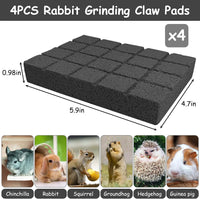 Hamiledyi 2PCS Rabbit Scratching Pads Bunny Lava Grinding Claw Pads - Black-4pcs - image 2