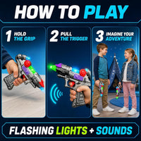 ArtCreativity Ranger Light Up Toy Gun Set of 2 with Flashing Lights - image 4