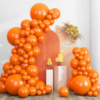RUBFAC White Balloons Different Sizes 135pcs for Birthday Arch – Fun for Kids & Family - Orange